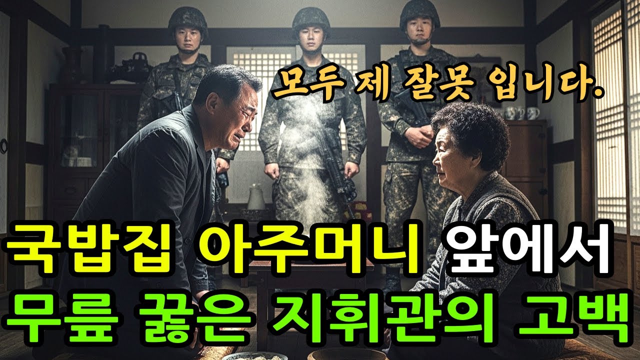 국밥집 아주머니 앞에서 무릎 꿇은 지휘관의 고백  국밥집에서 드러난 전쟁의 진실
