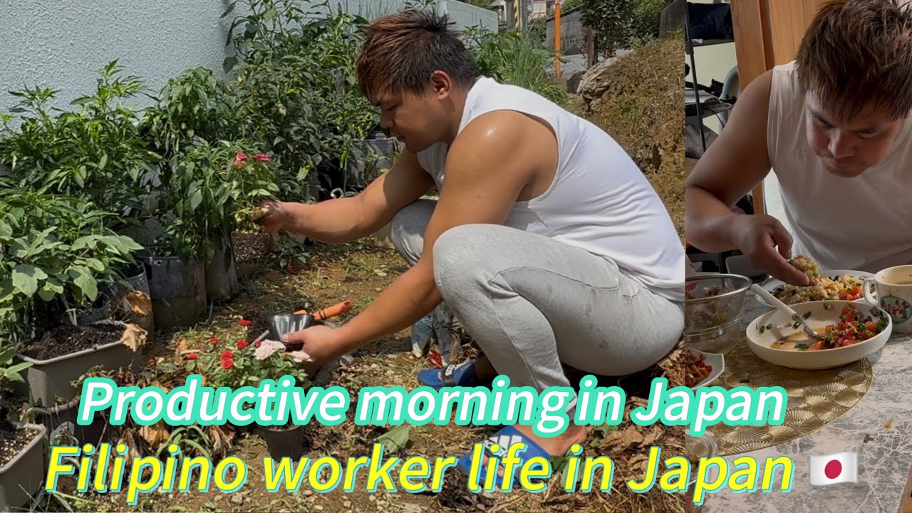 Productive morning in Japan 🇯🇵/ filipino typical breakfast/cozy filipino morning/gardening/cooking