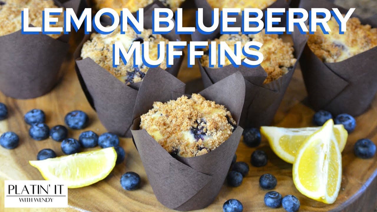 Lemon Blueberry Muffins Recipe with Crumble Topping | Baked Favourites