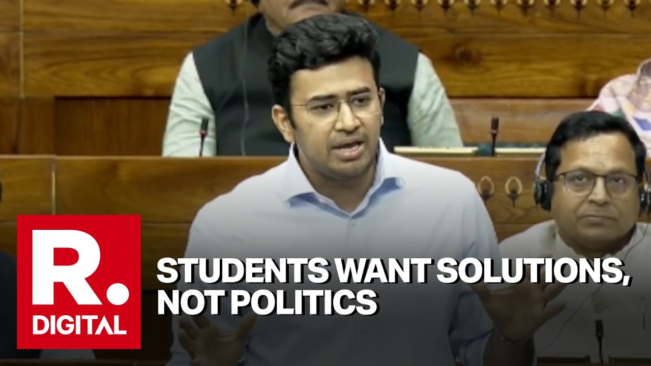 BJP MP Tejasvi Surya's Firery Speech in Lok Sabha, Launches Scathing Attack Against Opposition