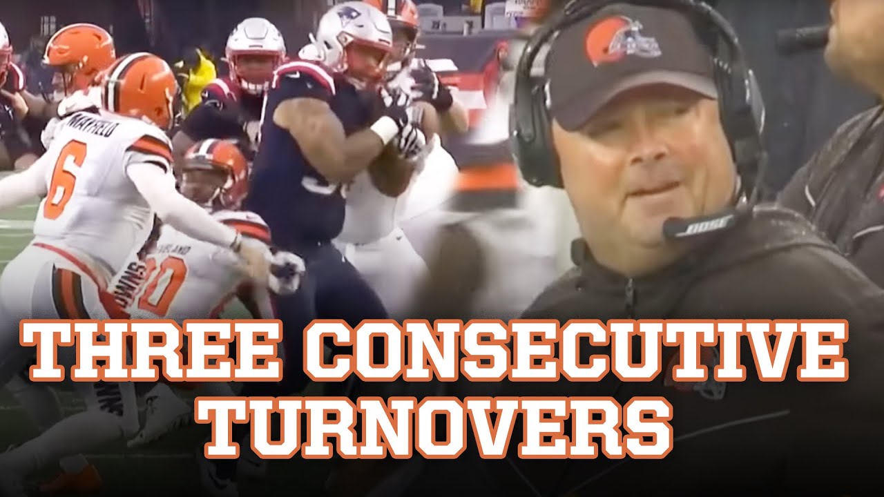 The Browns turn the ball over on three consecutive snaps, a breakdown