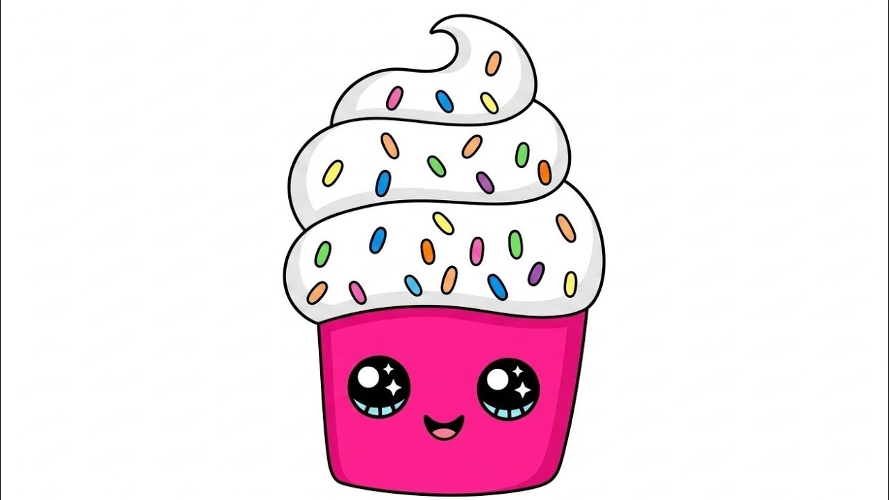 Il How To Draw An Easy And Cute Cupcake For Kids ll Cupcake Drawing Easy ll Cupcake Drawing Easy ll🧁