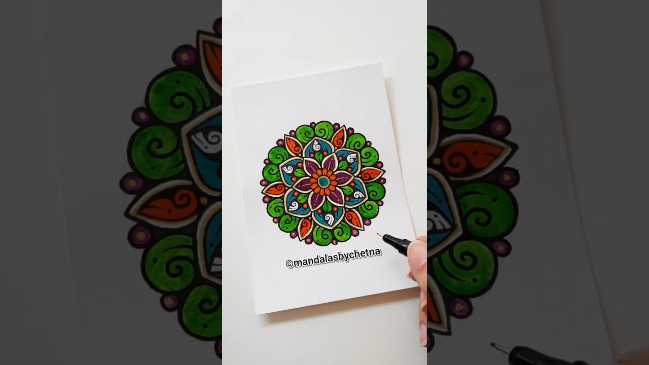 Easy Vibrant Mandala Art for Beginners #mandalaart #colourfulmandala #beginnersmandala