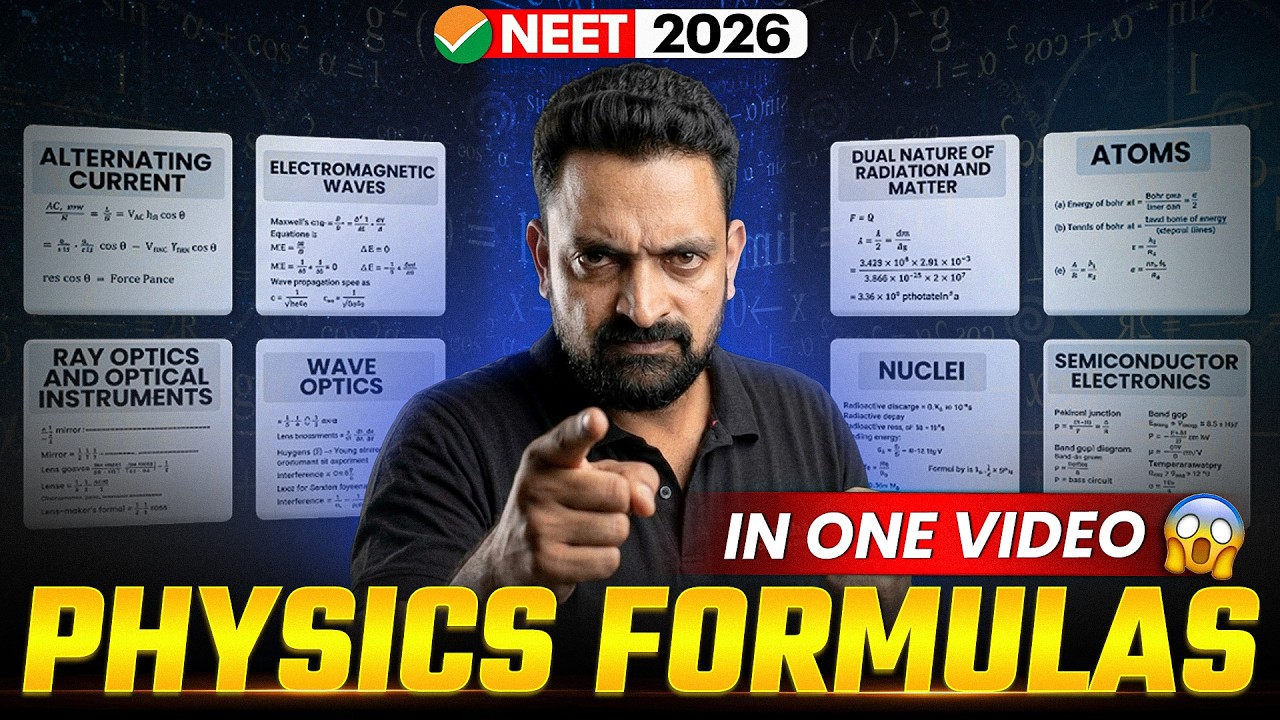 All Physics Formulas in One Shot 💯 NEET 2026 | Full Syllabus Revision in 90 Minutes | Crash Course