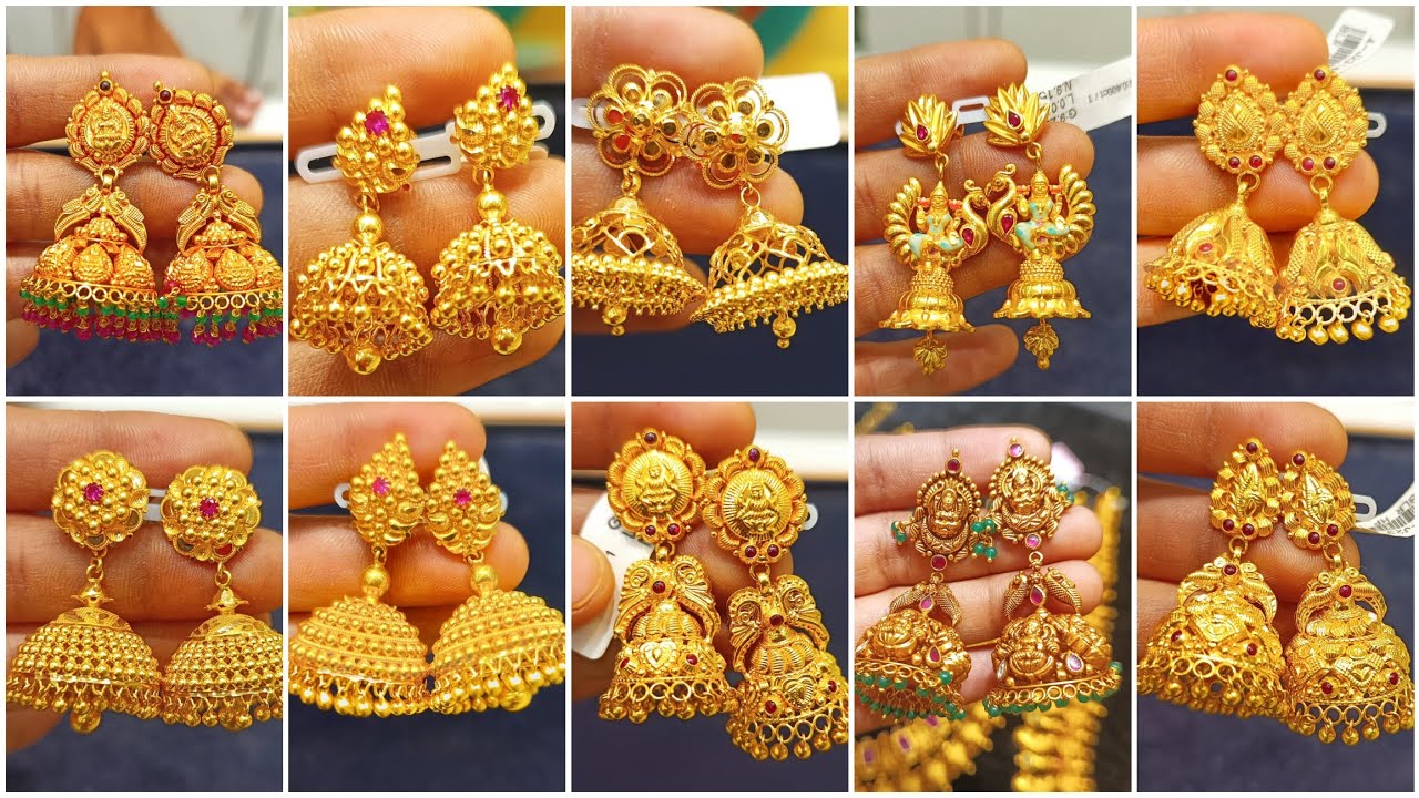 Lalithaa Jewellery Gold Jimikki Collections | Antique Jimikki | Traditional Jimikki | Fancy Jimikki