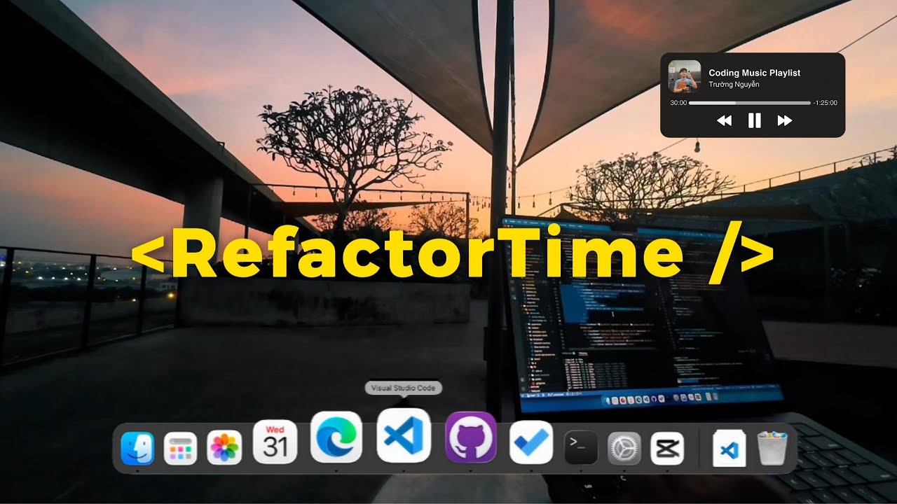 Refactor Time - Ambient Coding Music for Full Concentration | Rooftop Sunset ☀️