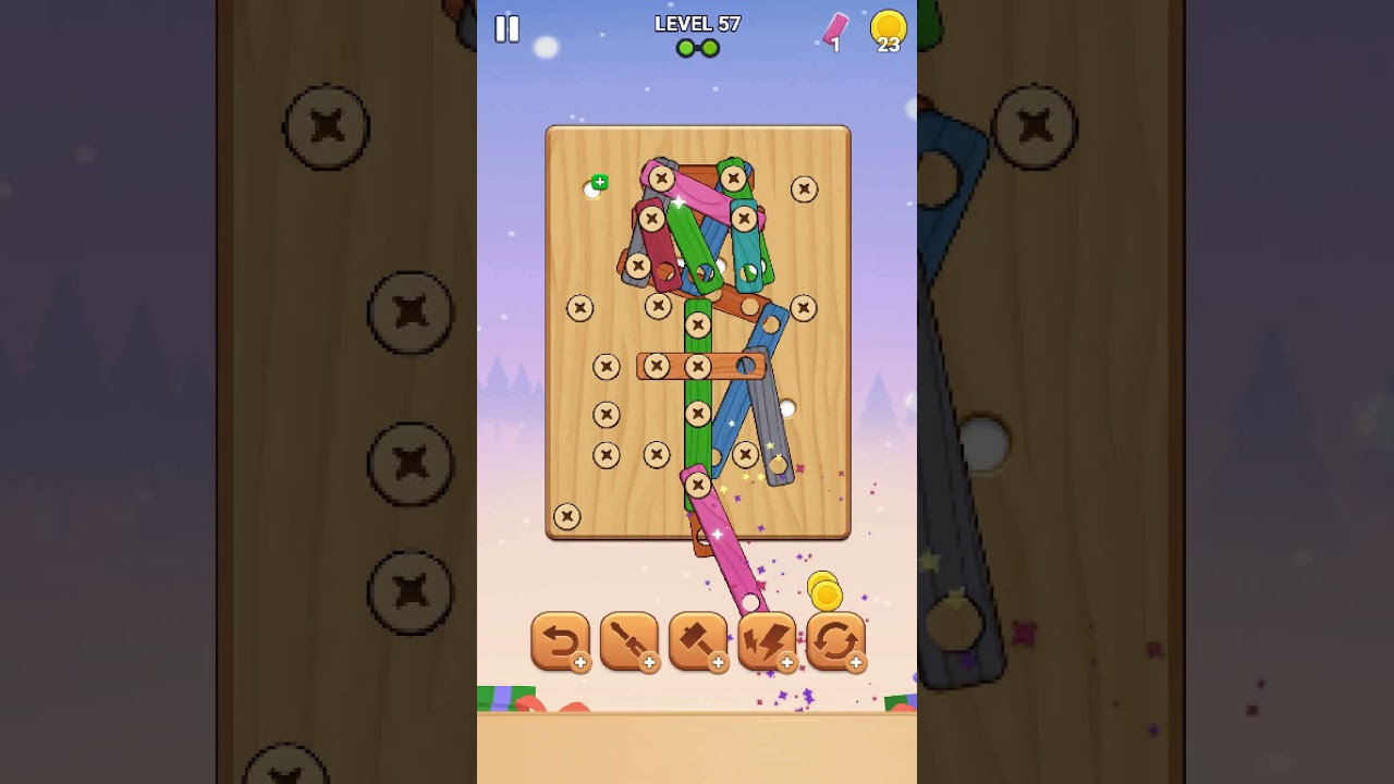Wood Screw Puzzle - Level 57 [No tools needed] #woodscrewpuzzle #androidgames