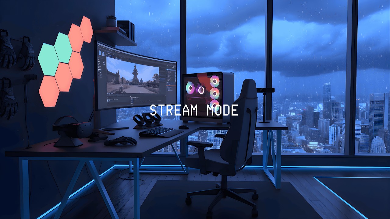 RAINY NIGHT STREAMING with NEON LIGHTS for MAX PRODUCTIVITYLofi Rain Anime 121 3jam
