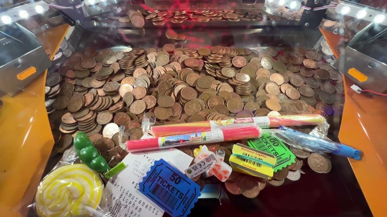 We Won Every Prize and Tickets on this Coin Pusher at Harts Amusement Arcade