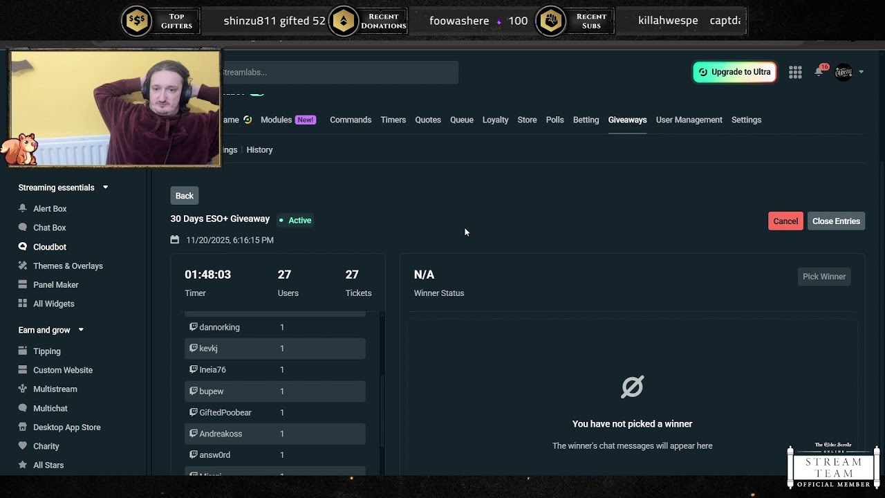 ESO+ GIVEAWAY!🎁Phase 3 Stream!⚔️ ESO Stream Team✅Chill Stream 🧊 Ask me anything!🙋