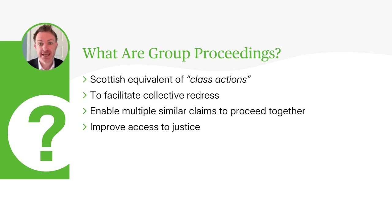 Group Litigation in Scotland - Law, Procedure & Practice - Webinar