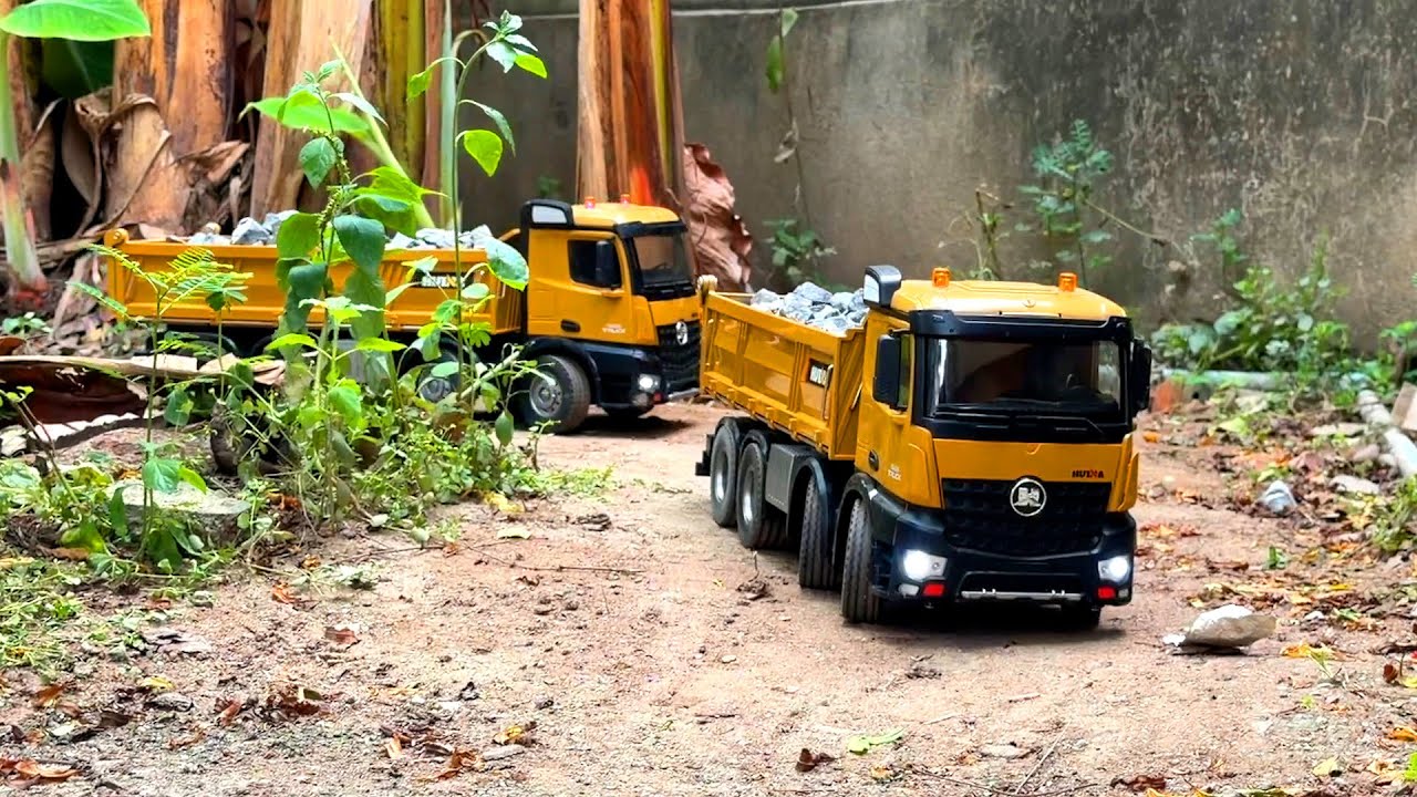 RC TRUCK - Amazing Activities Dump Trailer Transportation Dump Truck - Dump Truck Delivery Stone
