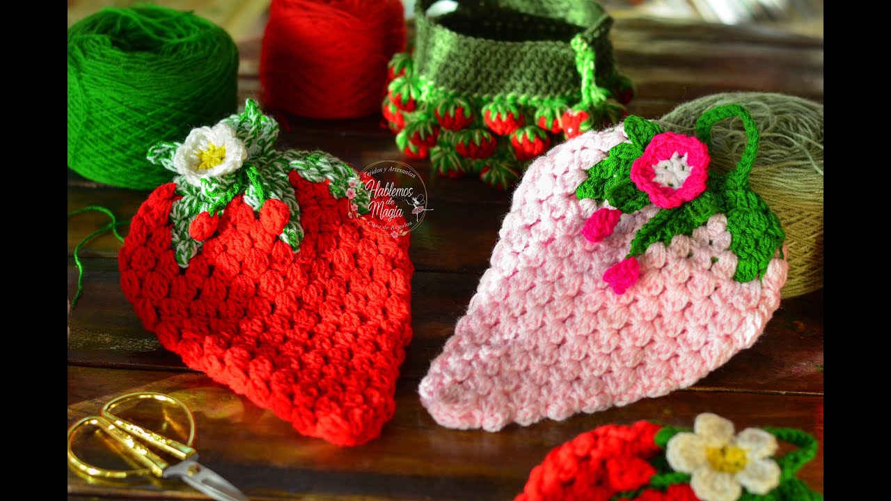 ( Frutillas en mi cocina ) agarraderas paso a paso en crochet.