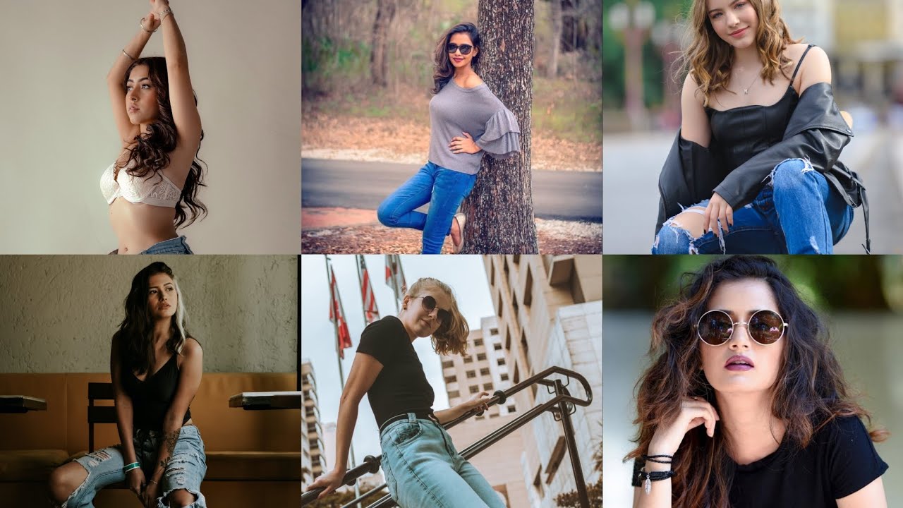 New Year stylish jeans photo poses for girls 2024 | jeans top photo poses | jeans poses ideas #sirim