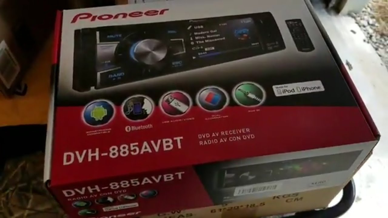 Pioneer DVH-885AVBT Single Din DVD Car Stereo Unboxing Review