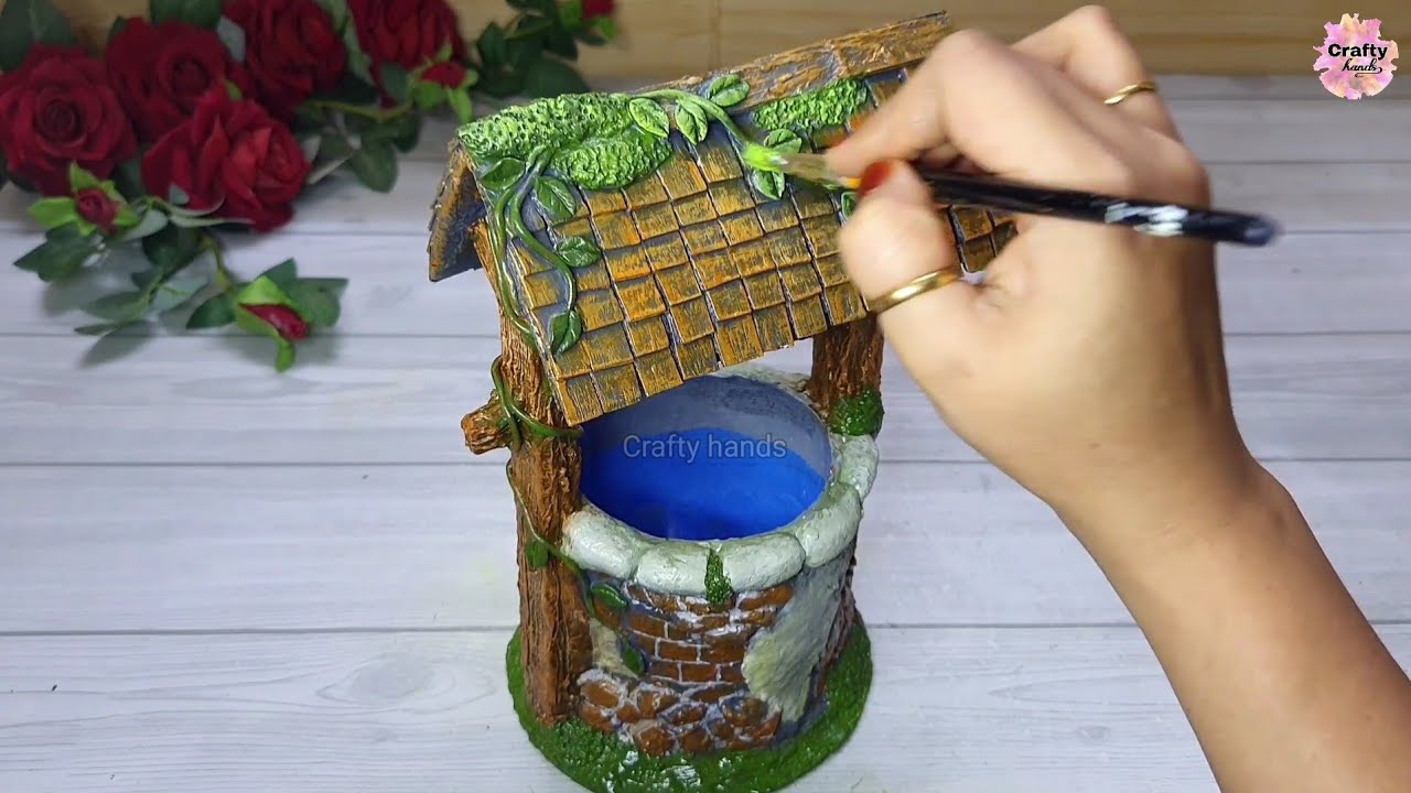 Diy well fountain making idea at home | well craft project | craft idea | DIYwell | Crafty hands