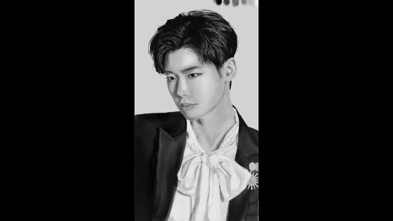 Drawing Lee Jong Suk in Photoshop with Mouse