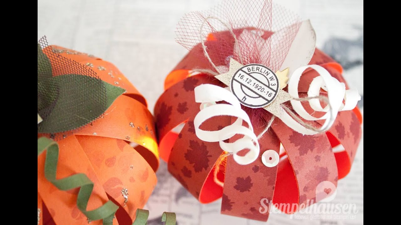Herbstdekoration - Kürbis mit Teelicht