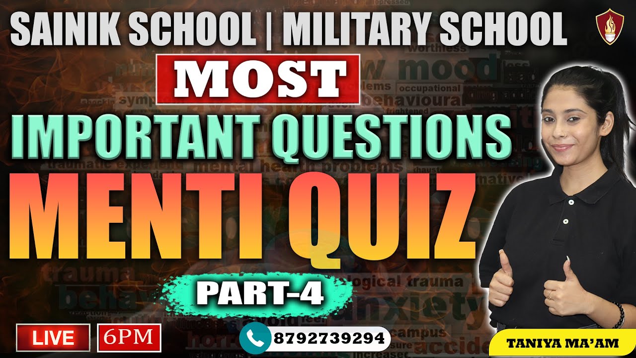 MENTI QUIZ | Sainik School | Sainik School Online Coaching | Sainik School Classes