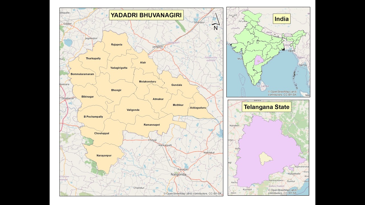 YADADRI BHUVANAGIRI | MANDALAS |TELANGANA #telangana #yadadribhuvanagiri #district #mandals #map