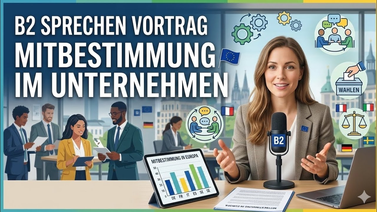 MITBESTIMMUNG IM UNTERNEHMEN|B2 SPRECHEN VORTRAG|GOETHE PRÄSENTATION|STEP BY STEP|TEIL 1|BEISPIEL|