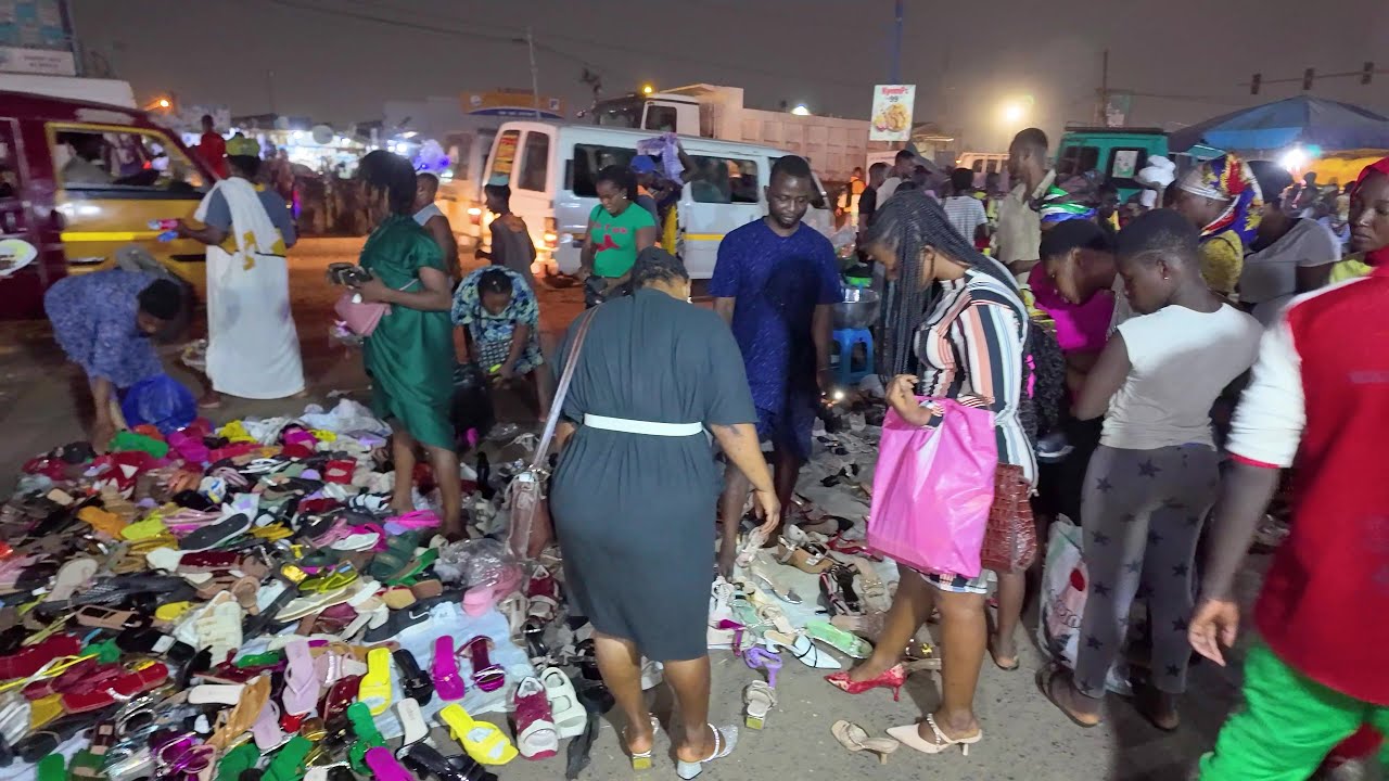 LAST BIGGEST NIGHT IN NEW AFRICA STREET MARKET GHANA ACCRA ASHAIMAN
