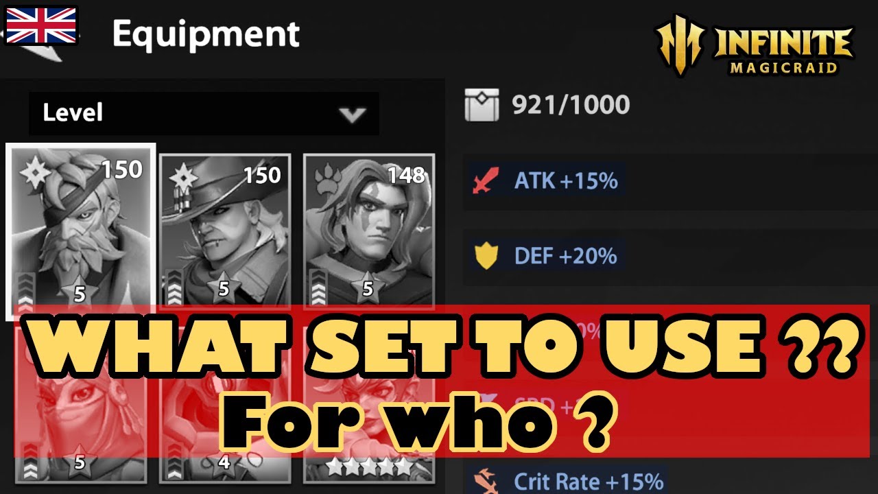 [Infinite Magicraid] How I put gear sets on my heroes