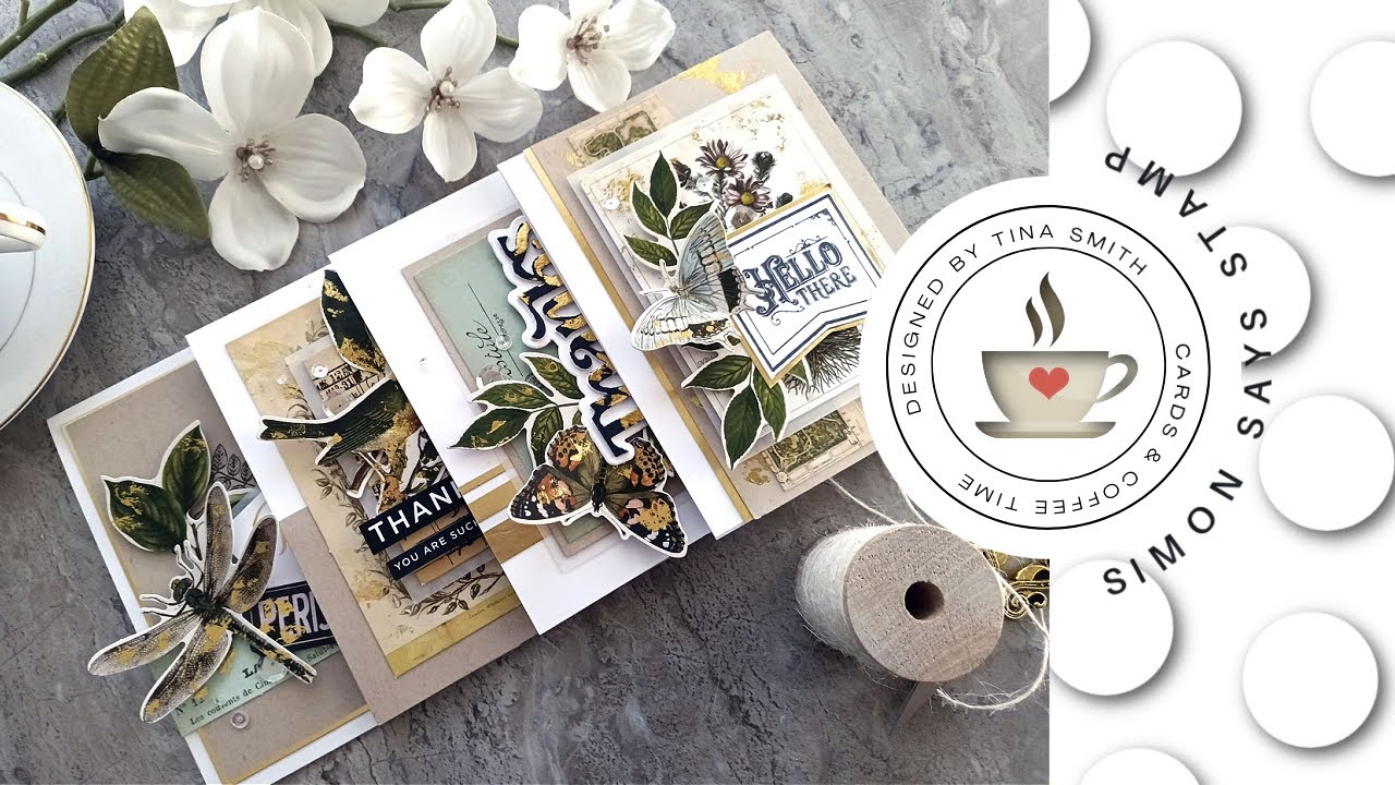 Simon Says Stamp Etched Greetings | June 2023 Card Kit | 4 Cards - 1 Kit
