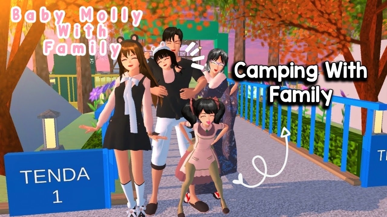 Camping With Family🏕️(BABY MOLLY WITH FAMILY) || Drama sakura school simulator