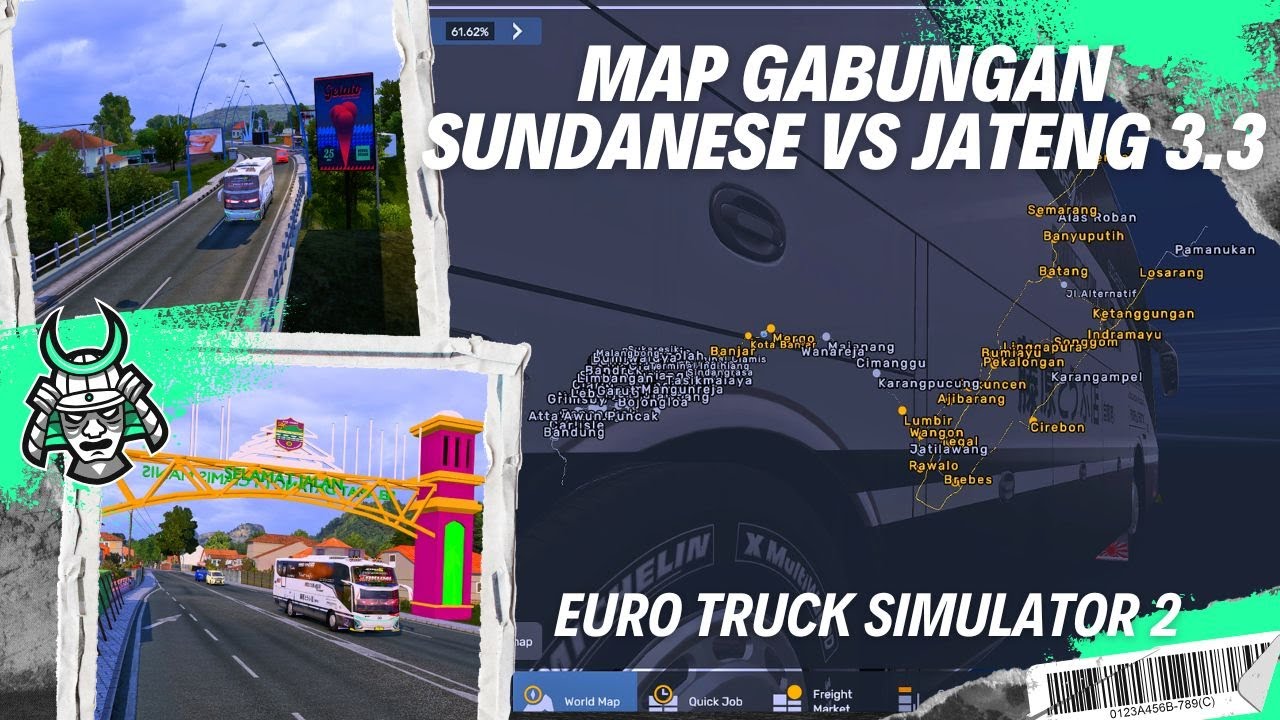 FREE MAP GABUNGAN SUNDANESE 2.0 vs MAP JATENG v3.3 l Euro Truck Simulator 2 versi 1.47 - 1.54