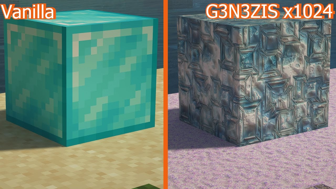Minecraft Vanilla vs G3N3ZIS x1024 | Texture Comparison