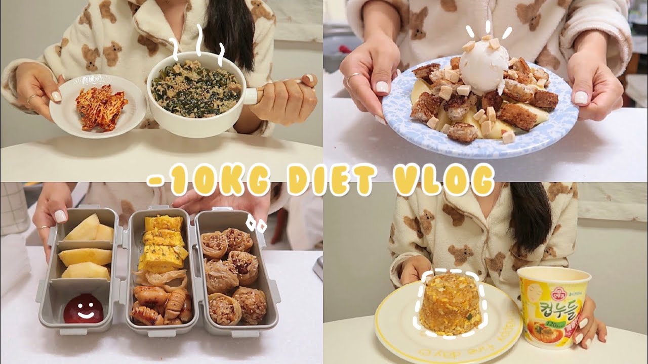 SUB)🍞-10kg 유지어터가 집에서 먹는 맛있고 건강한 다이어트식단(컵누들볶음밥,묵사발,불고기주먹밥,참치들깨죽,시나몬식빵튀김)food vlog|다이어트 레시피|slow diet