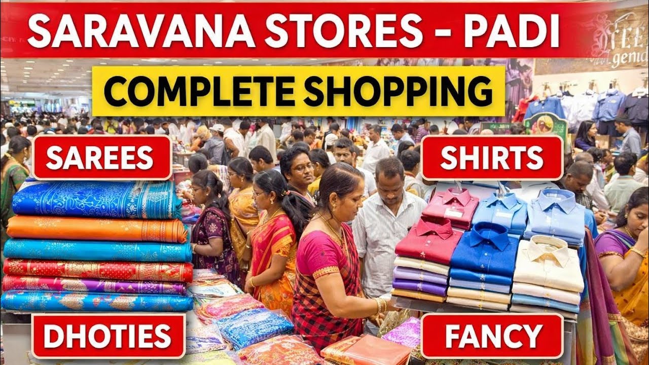 Padi Saravana Stores - The Legend - Full Tour with Saree collection, Formal Shirts, T-shirts, Dhotie