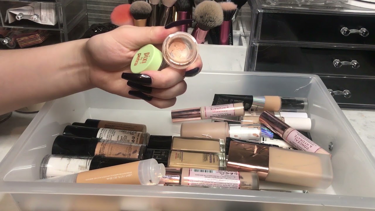 ASMR Makeup Decluttering (Whispers and Rummaging Sounds)