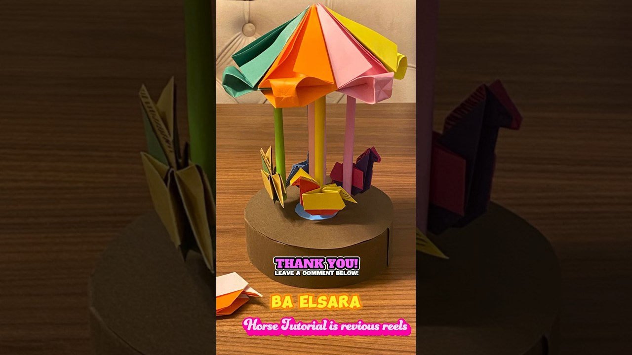 Carousel Origami / Easy Origami / Paper folding / Paper Craft / Merry go round / DIY Idea 