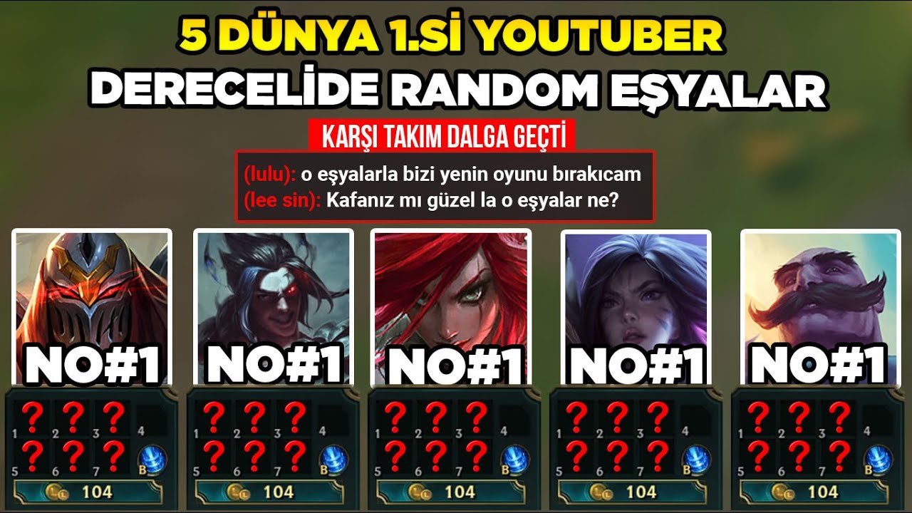 RAKİP DALGA GEÇTİ! 5 DÜNYA 1.Sİ YOUTUBER'I DERECELİ MAÇTA RANDOM EŞYA İLE OYNATTIK! GAME.TV
