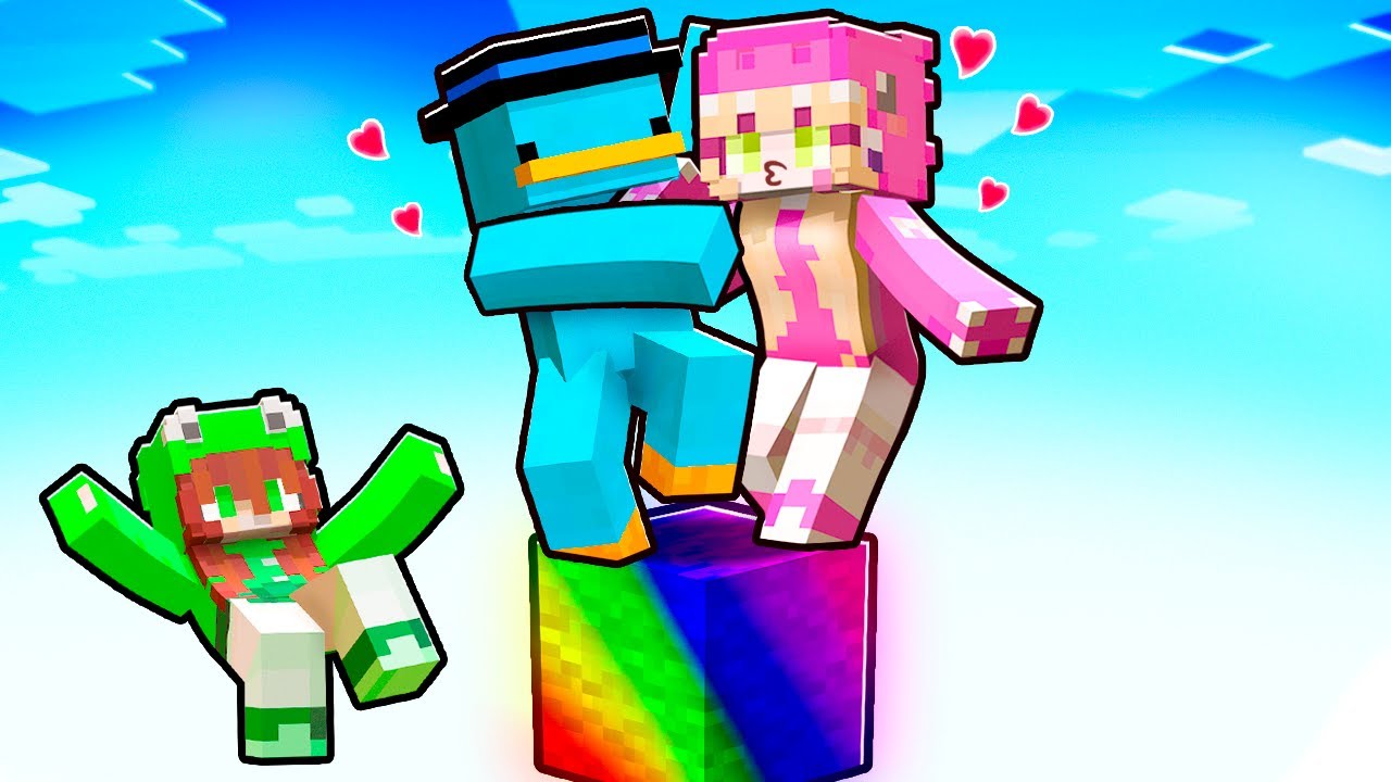 Encerrado en UN Bloque ARCO&Iacute;RIS OP en Minecraft Con S&Oacute;LO Chicas!