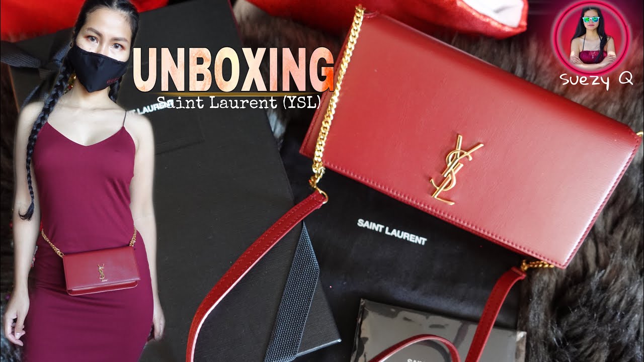 SAINT LAURENT MONOGRAM PHONE HOLDER WITH STRAP [ 4K ] | กระเป๋าใส่โทรศัพท์ Yves Saint Laurent
