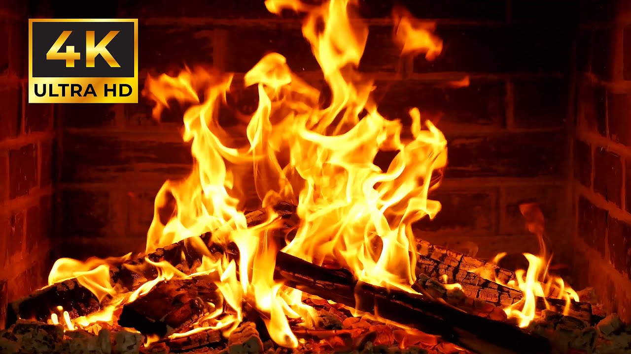 🔥 Fireplace 4K Live Wallpaper. Fireplace with Crackling Fire Sounds. Fireplace Ambience