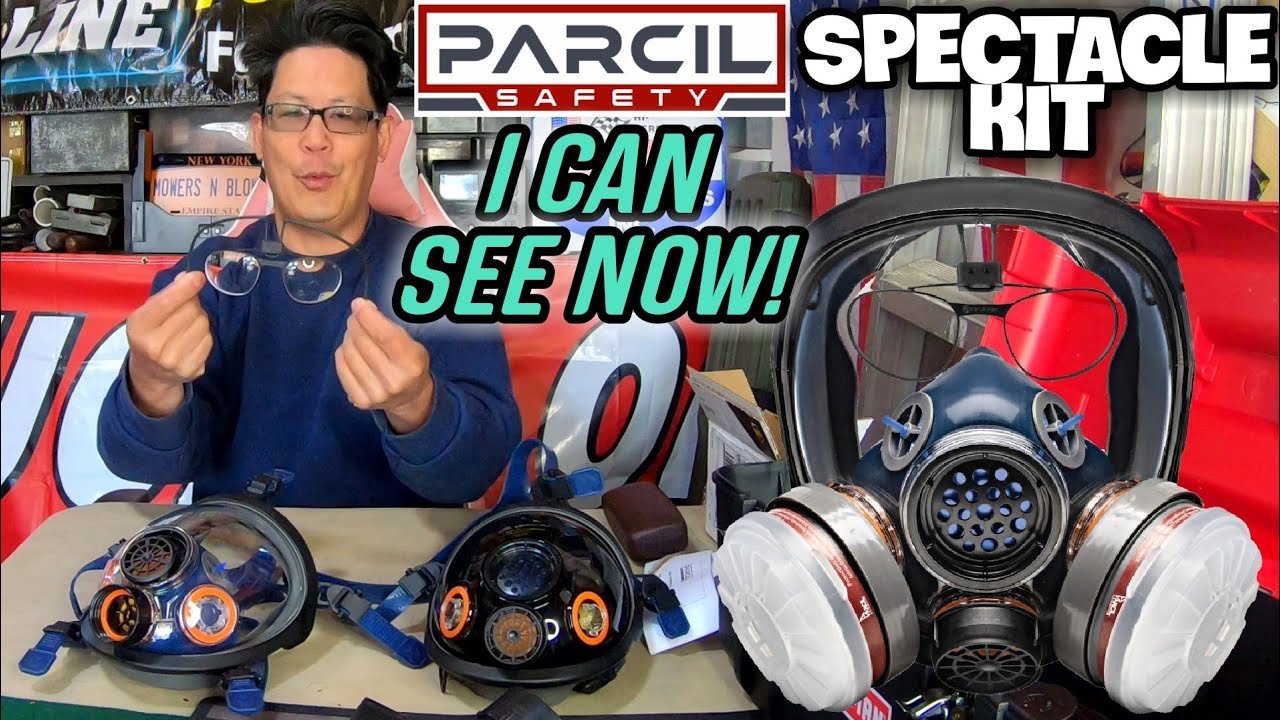 HOW TO WEAR A GAS MASK W/GLASSES -PARCIL SAFETY PD100/101 ST-100X FULL FACE RESPIRATOR SPECTACLE KIT