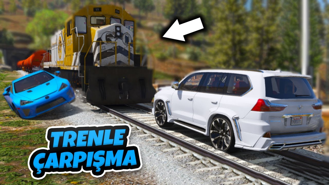Lexus Ailesi Arabalar Trenle Çarpışıyor - GTA 5