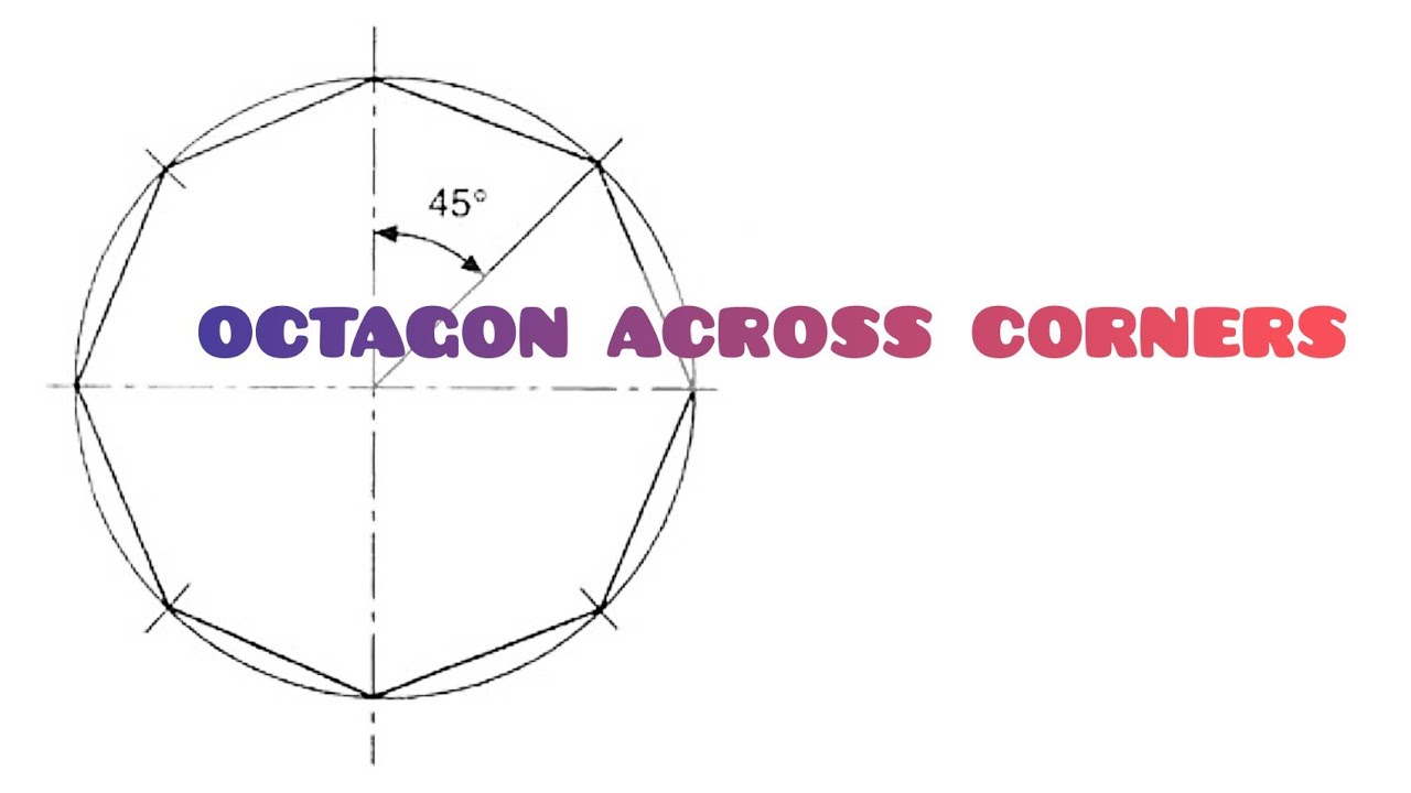 REGULAR OCTAGON ACROSS CORNERS IN / TECHNICAL DRAWING / BASIC TECHNOLOGY