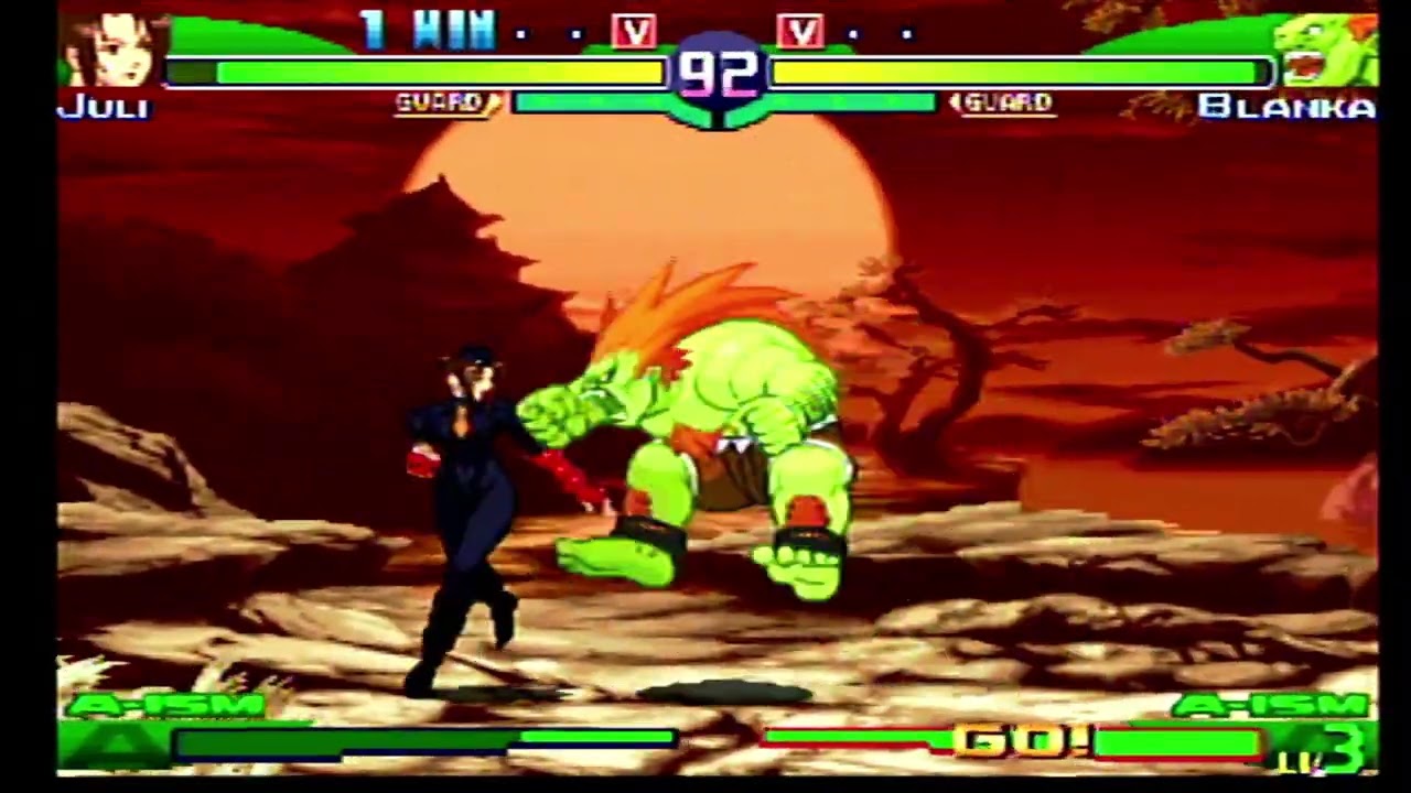 Street Fighter Alpha 3(Dreamcast)-Juli vs Blanka II