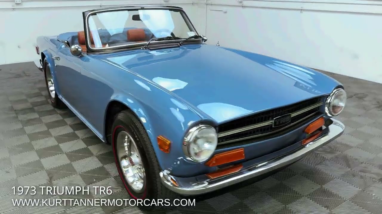 1973 TRIUMPH TR-6 CONVERTIBLE. FRENCH BLUE WITH NEW TAN TRIM. GROUND-UP, BODY-OFF-THE FRAME RESTO