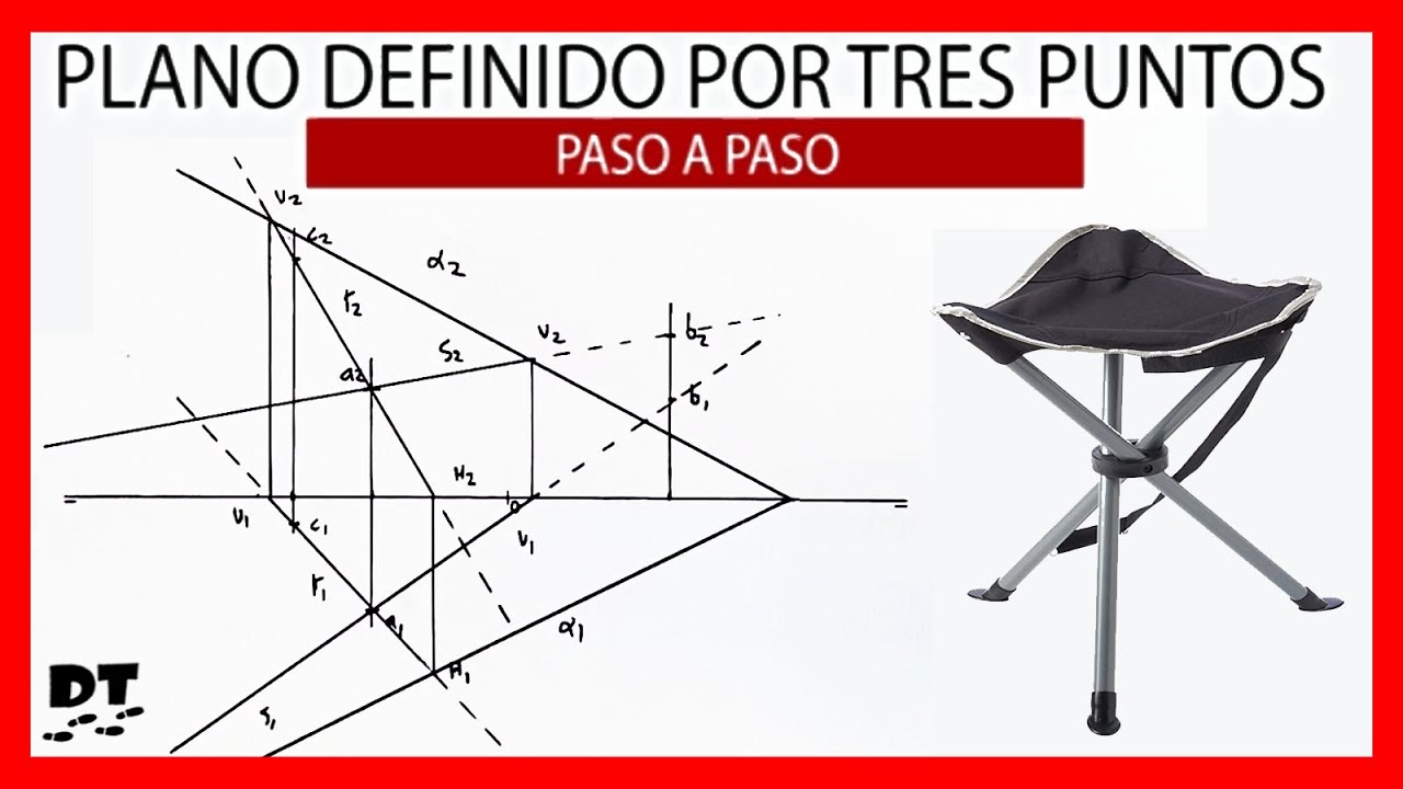 💪🚦 Plano definido por TRES PUNTOS en sistema diedrico