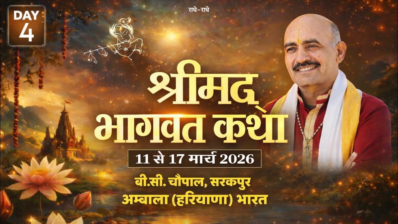 LIVE  चतुर्थ दिवस - श्रीमद् भागवत कथा, सरकपुर [ अम्बाला ] हरियाणा (भारत)