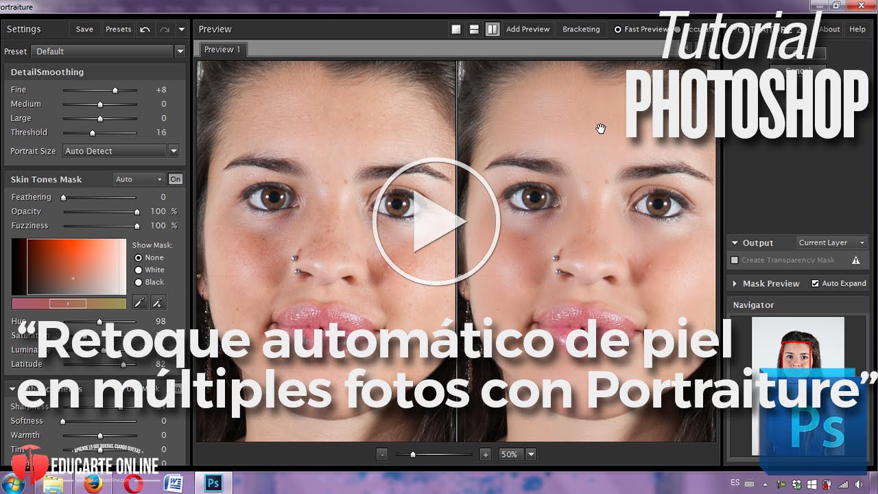 Retoque autómatico de piel en múltiples fotos con Portraiture - Tutorial Photoshop