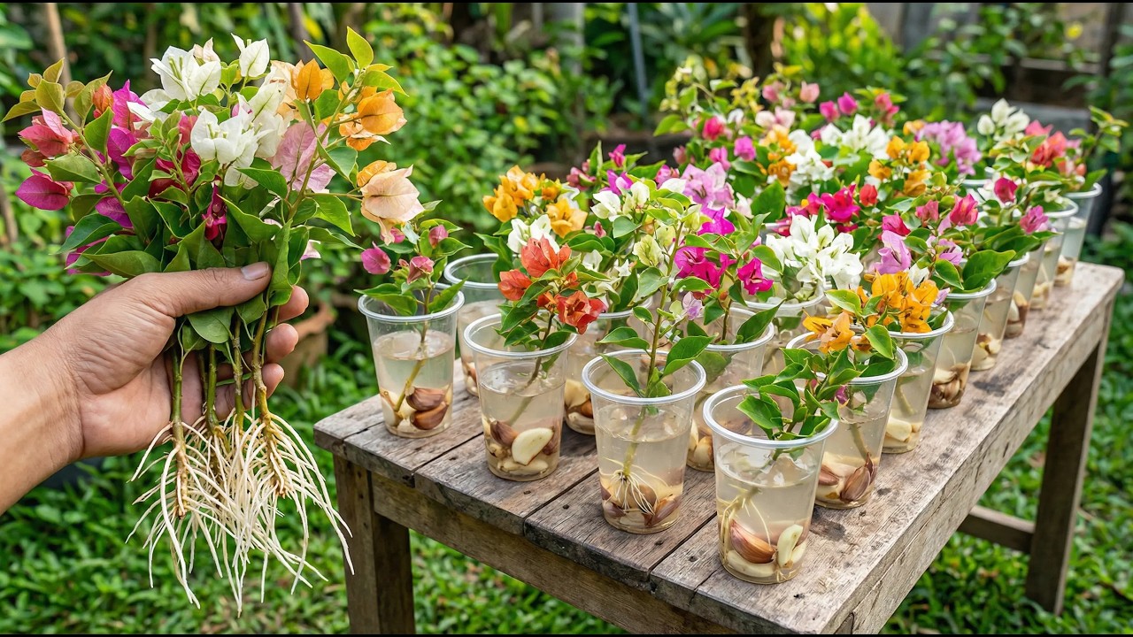 Tips for propagating bougainvillea using garlic - Save money on seedlings.