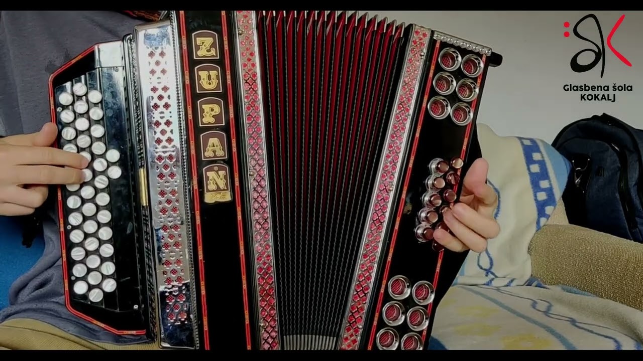 Lekcija za diatonično harmoniko - Slak - Šmentano dekle - C F B (#57)