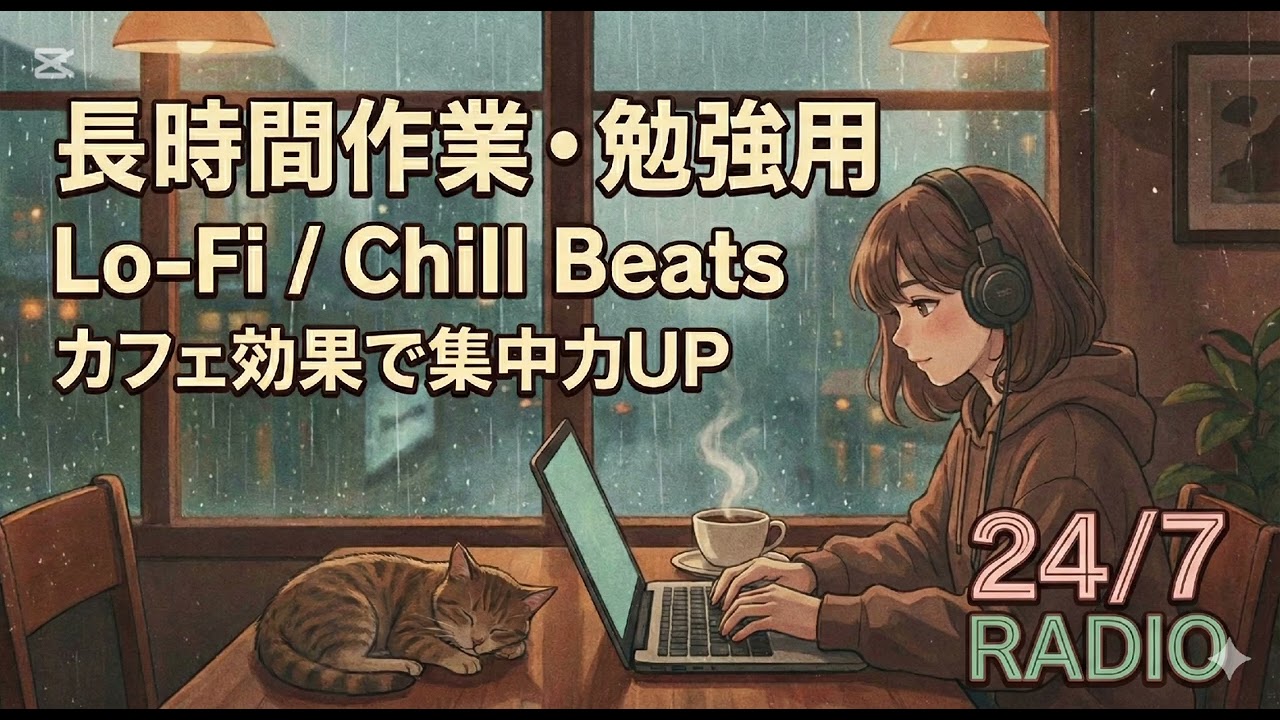 【作業用BGM】集中力が劇的に上がるLo-Fi Chill / 静かなカフェの環境音 / 勉強・仕事・睡眠用